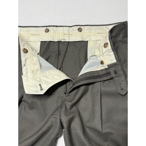 VTG Burberry Men’s Plaid Gray Cuffed Wool 36x29 Dress Pants Slacks - Picture 11 of 11